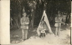 Three Boys Dressed in Native American Outfits Children Postcard Postcard Postcard