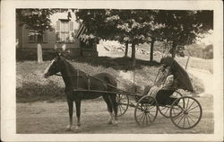 Riding in Buggy Lorraine, NY Horse-Drawn Postcard Postcard Postcard