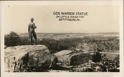 General Warren Statue, Little Round Top Gettysburg, PA Postcard Postcard Postcard