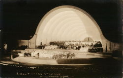 Shell and Stage at Night, Hollywood Bowl California Postcard Postcard Postcard