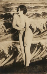 Snapshot of Woman in Bathing Suit Postcard