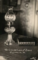 Coolidge Lamp and Bible Postcard