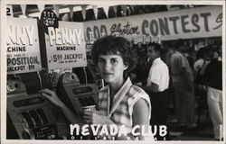 Nevada Club - Woman at Slot Machine Las Vegas, NV Postcard Postcard Postcard