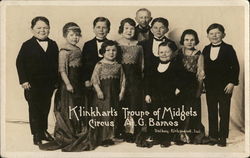 Klinkhart's Circus Troupe of Midgets, A. G. Barnes Little People (Dwarfs) Postcard Postcard Postcard