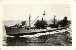 U.S.S. "Passumpsic" AO-107 Navy Postcard Postcard Postcard