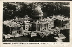 National Capitol and Congressional Library Postcard