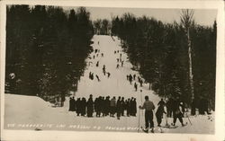 Skiers at Ste. Marguerite, Lac Masson, Quebec, Camada Skiing Postcard Postcard Postcard