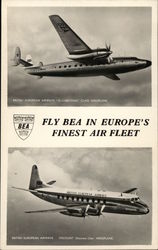 British European Airways - "Elizabethan" and "Viscount" Aircraft Postcard Postcard Postcard