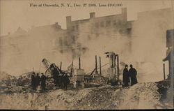 Fire at Oneonta, N. Y., Dec. 27, 1908. Loss $100,000 Postcard