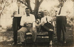 Men's Club Members at Old Fashionbed Chicken and Trout Dinner Fraternal Postcard Postcard Postcard