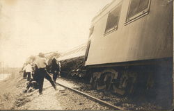 Train Derailment on the Westpac 1917 Postcard