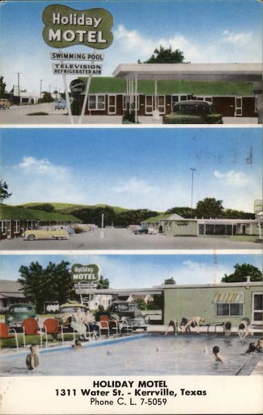 Holiday Motel Kerrville, TX Postcard