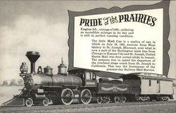 Burlington Route - Pride of the Prairies - Engine 35, Mail Car Postcard