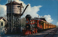 Passenger Train at Frontierland Water Tower Disney Postcard Postcard Postcard