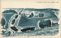 A "leisurely" drive on a country road. Lancaster, PA Postcard Postcard Postcard