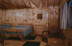 Twin Bay Village - Interior View of Private Lake Shore Cottage Postcard