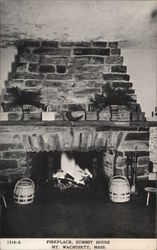 Fireplace at Summit House, Mt. Wachusett Princeton, MA Postcard Postcard Postcard