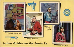 Indian Guides on the Santa Fe - Santa Fe Railroad Postcard