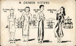 Four Chinese Sisters Asian Postcard Postcard Postcard