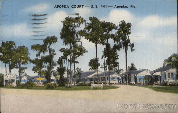 Apopka Court U S 441 Florida Postcard