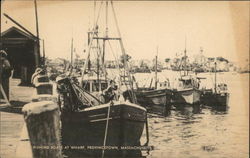 Fishing Boats at Wharf Provincetown, MA Postcard Postcard Postcard