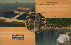 Arkansas State Parks - Lake Hamilton, Petit Jean, and Devils Den Postcard