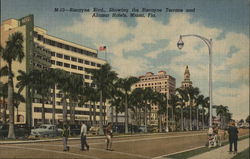 Biscayne Boulevard, Showing the Biscayne Terrace and Alcazar Hotels Miami, FL Postcard Postcard Postcard