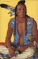 Clears Up - Stalwart Blackfeet Indian Brave Postcard