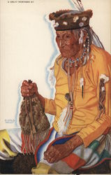 Lazy Boy, Blackfeet Medicine Man Native Americana Postcard Postcard Postcard