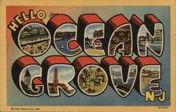 Greetings from Ocean Grove New Jersey Postcard Postcard Postcard