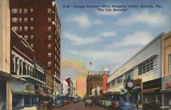 Orange Avenue. Main SHopping DIstrict Postcard