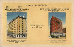 The Atlantan and Cox-Carlton Hotels Postcard