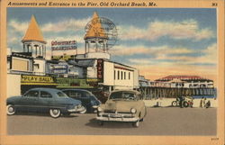 Amusements and Entrance to Pier Postcard