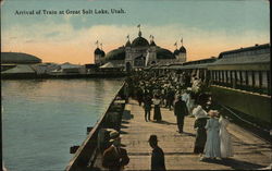 Arrival of Train at Great Salt Lake Postcard