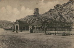 Soda Springs - Bench and Sitting Area, Water Tower Cañon City, CO Postcard Postcard Postcard