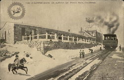 A Summer Snow on Summit of Pike's Peak Colorado Springs, CO Postcard Postcard Postcard