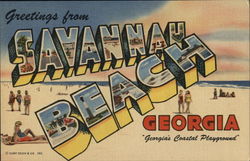 Greetings from Savannah Beach Georgia Postcard Postcard Postcard