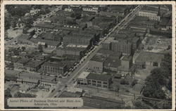 Aerial View of Business District and Main Avenue Ashtabula, OH Postcard Postcard Postcard