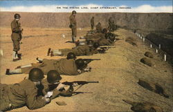 On the Firing Line Camp Atterbury, IN Postcard Postcard Postcard