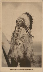 Max Big Man, Crow Indian artist Postcard