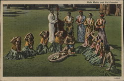 Hula Maids and Poi Pounder Hawaii Postcard Postcard Postcard