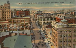 Bird's Eye View over Business Section Postcard