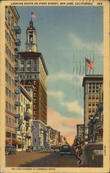 Looking South on First Street San Jose, CA Postcard Postcard Postcard