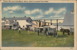 Cotton GIn near Little Rock, where cotton is pressed into bales. Arkansas Postcard Postcard Postcard