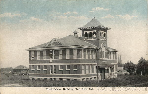 High School Building Tell City, IN Postcard