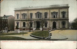 Peabody Institute and George Peabody Statue Postcard