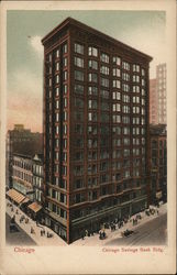 Chicago Savings Bank Building Illinois Postcard Postcard Postcard