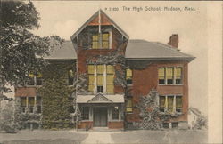 The High School Hudson, MA Postcard Postcard Postcard