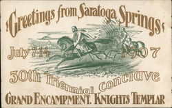 Greetings from Saratoga Springs, Knights Templar Postcard