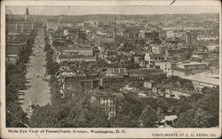 Birds Eye View of Pennsylvania Avenue Washington, DC Washington DC Postcard Postcard Postcard